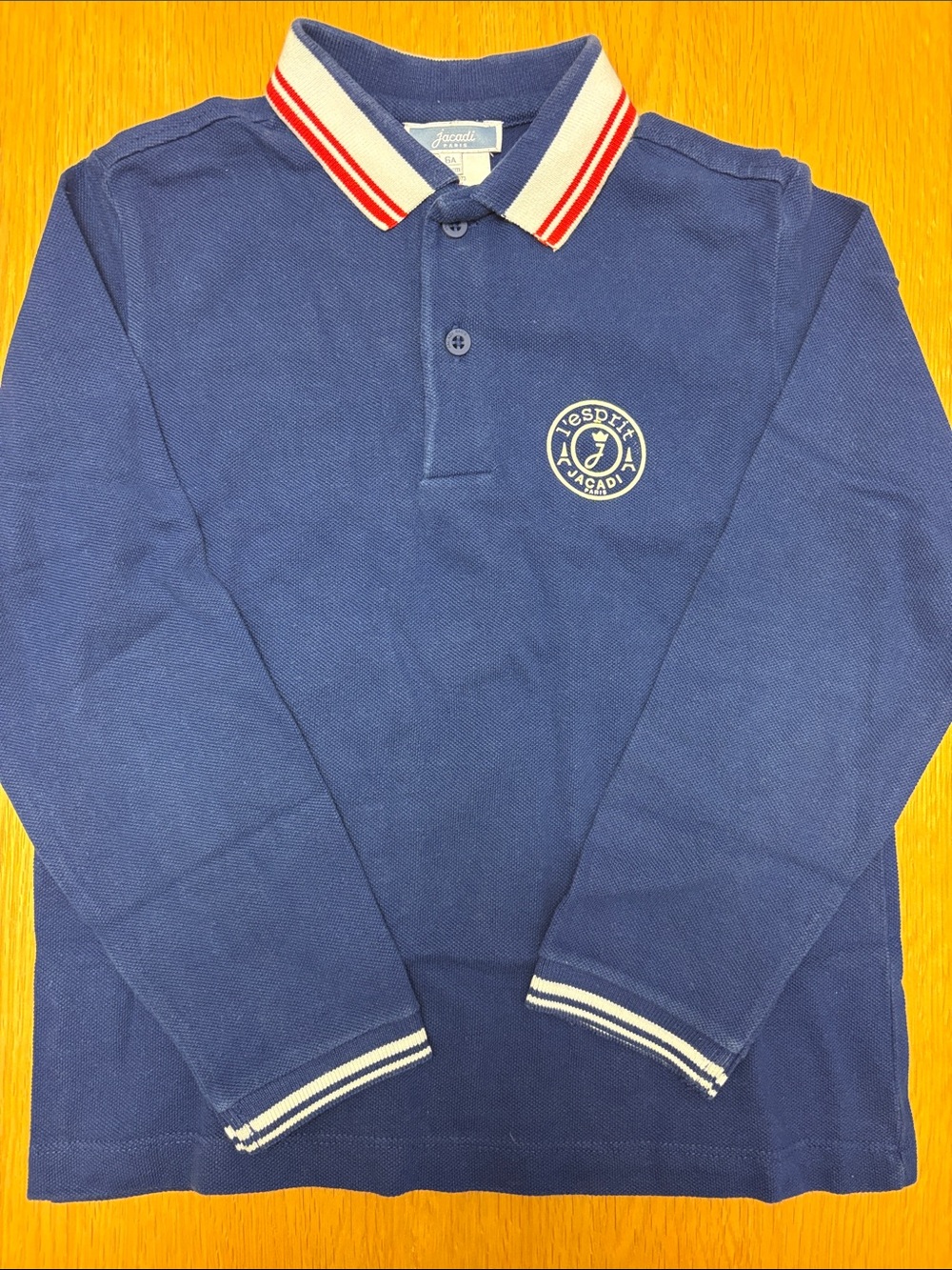 Jacadi Boys' Navy Long-Sleeve Polo, size 6
